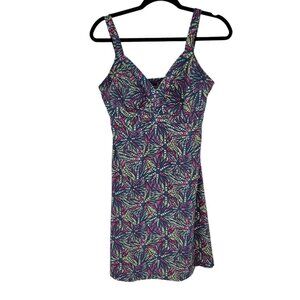 Patagonia womens medium blue geometric Minette cutout sleeveless athletic dress